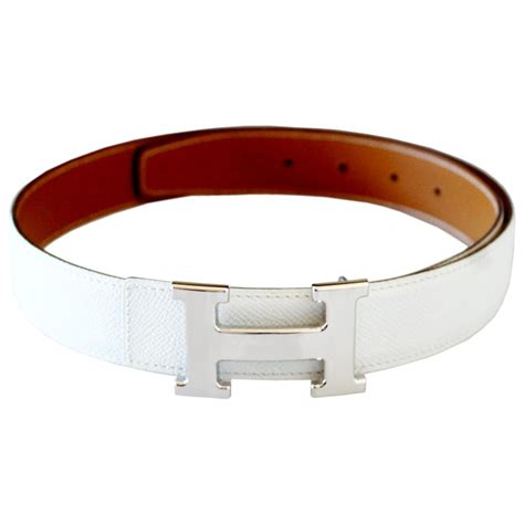 hermes belt white stitch|Hermes belts white.